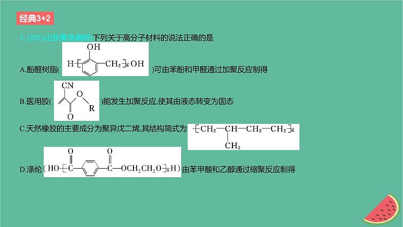 2024版高考化学一轮复习专题基础练专题十有机化学基础考点32生物大分子合成高分子作业课件第4页