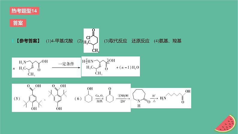 2024版高考化学一轮复习专题基础练专题十有机化学基础热考题型14有机合成与推断作业课件04