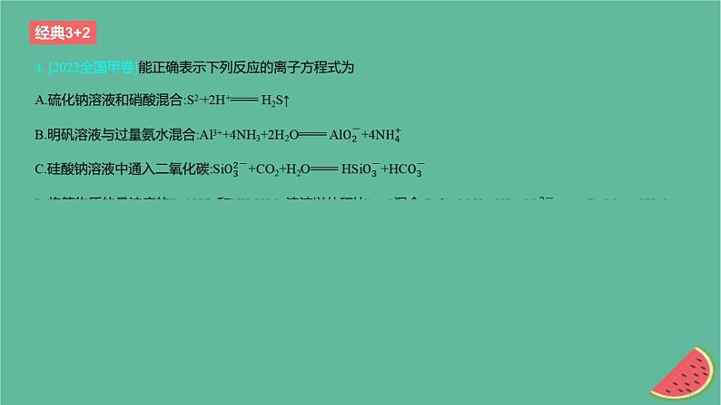 2024版高考化学一轮复习专题基础练专题一物质及其转化考点2离子反应作业课件第5页