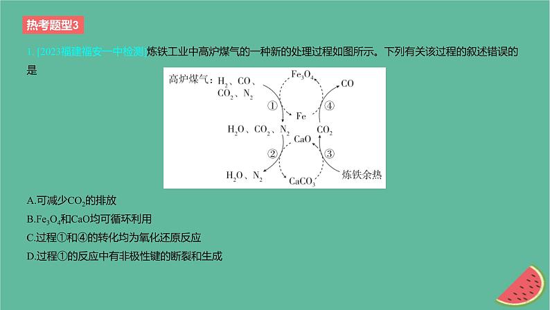 2024版高考化学一轮复习专题基础练专题一物质及其转化热考题型3反应机理图象分析作业课件第2页
