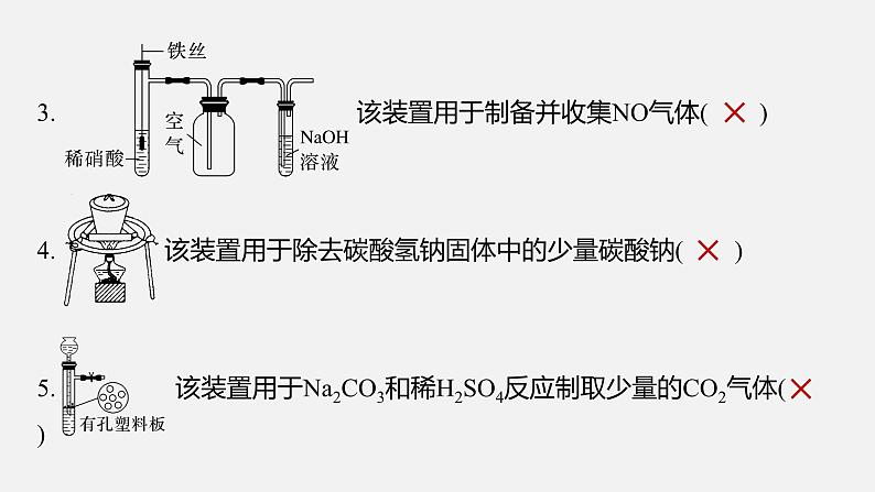 新高考版高考化学二轮复习（新高考版） 第2部分 回扣基础 规范答题  十一、实验装置图与目的正误判断20例课件PPT04