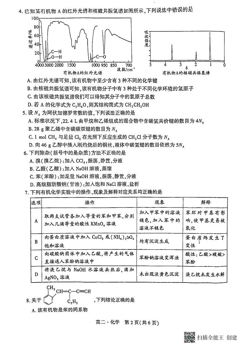 辽宁省沈阳市市级重点高中联合体2022-2023学年高二下学期期末考试化学试题（扫描版含答案）02