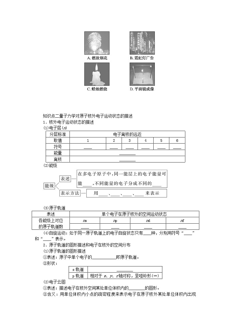 新教材2023版高中化学第1章原子结构与元素性质第1节原子结构模型学案鲁科版选择性必修203
