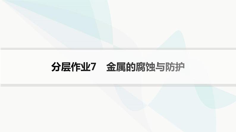 鲁科版高中化学选择性必修1第1章化学反应与能量转化分层作业7金属的腐蚀与防护课件01