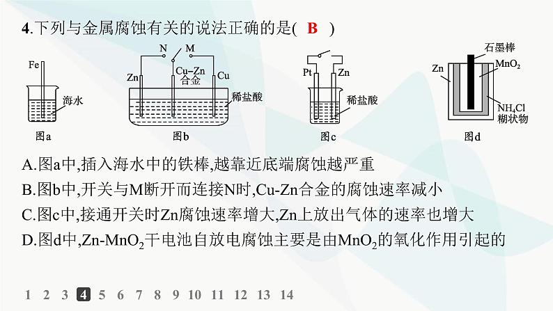 鲁科版高中化学选择性必修1第1章化学反应与能量转化分层作业7金属的腐蚀与防护课件06