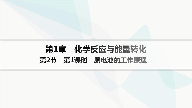 鲁科版高中化学选择性必修1第1章化学反应与能量转化第2节第1课时原电池的工作原理课件第1页