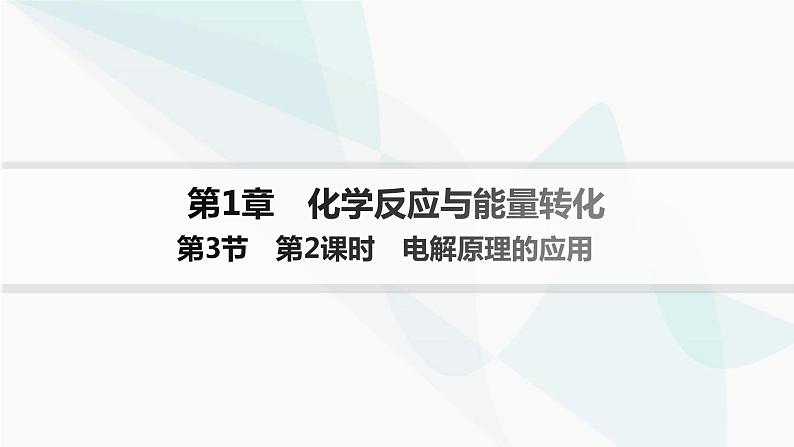 鲁科版高中化学选择性必修1第1章化学反应与能量转化第3节第2课时电解原理的应用课件第1页