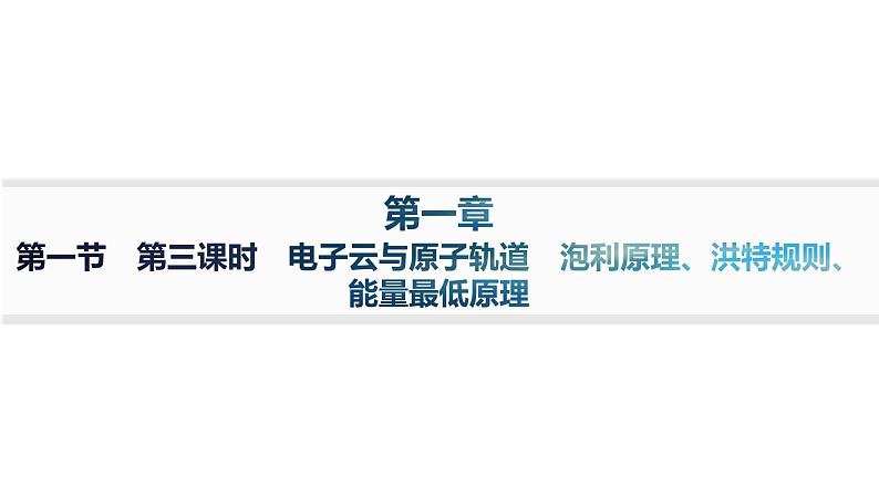 人教A版高中化学选择性必修2第1章原子结构与性质第1节第3课时电子云与原子轨道泡利原理、洪特规则、能量最低原理课件第1页