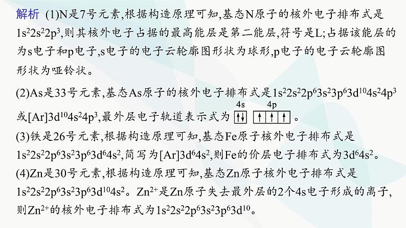 人教A版高中化学选择性必修2第1章原子结构与性质微专题1核外电子排布的规范书写与应用课件05