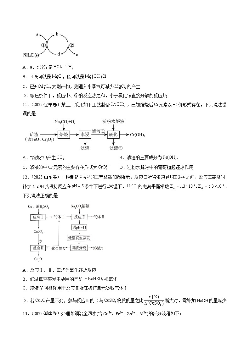 2023年高考化学真题分类汇编 专题04 常见无机物的性质、用途与转化03