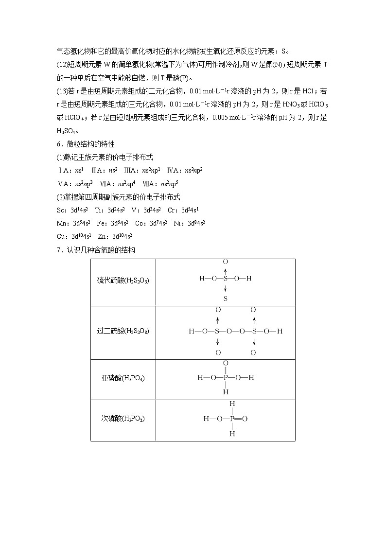 高考化学二轮复习(新高考版) 第1部分 专题5 选择题突破(六) 位—构—性关系的考查（含解析）02