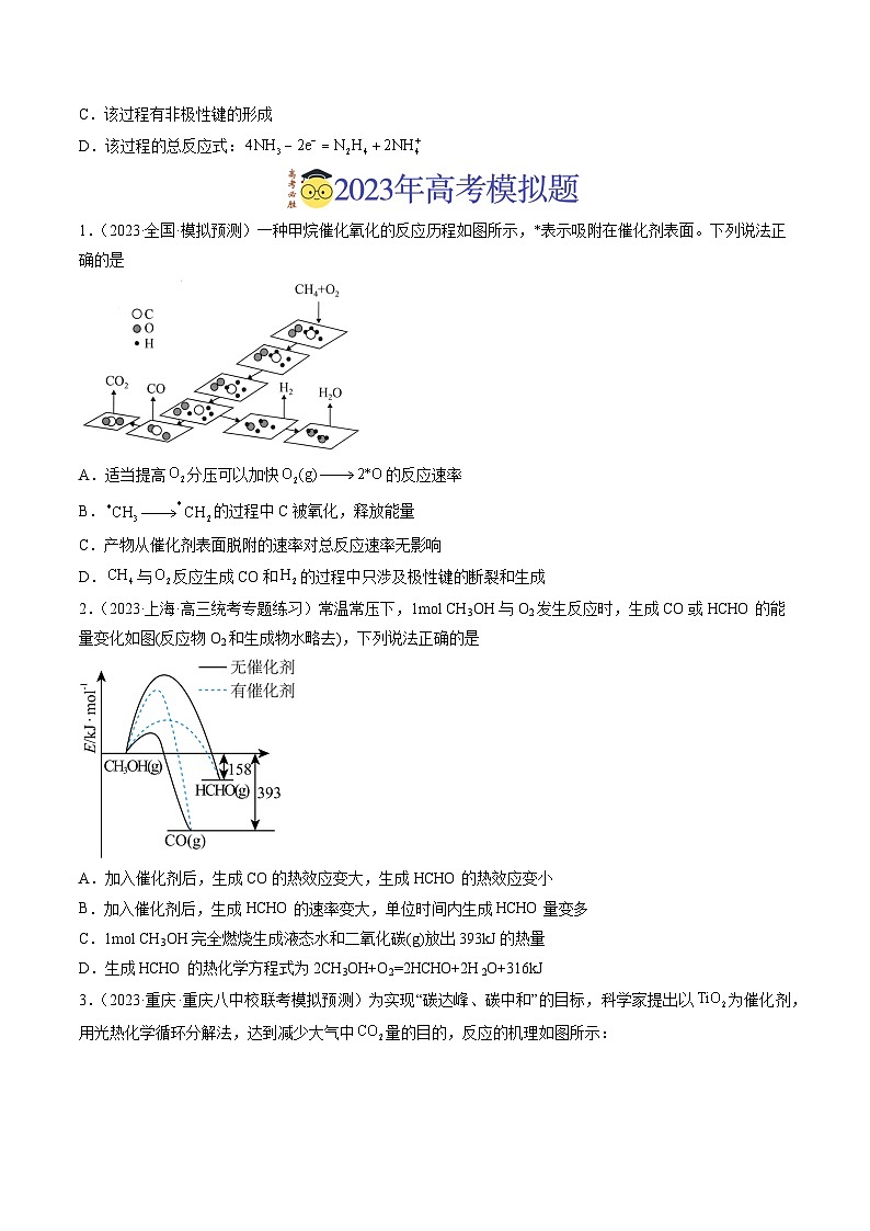 2023年高考真题和模拟题化学分项汇编（全国通用）专题06 化学反应中的能量变化及反应机理（原卷版）02