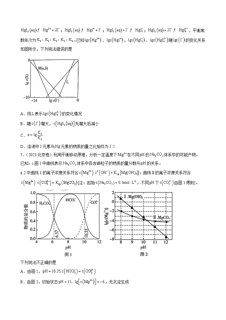2023年高考真题和模拟题化学分项汇编（全国通用）专题09 水溶液中的离子反应与平衡（原卷版）03