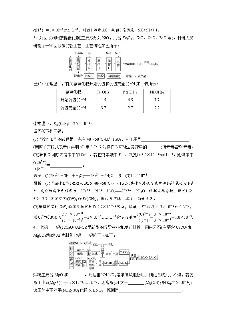 高考化学一轮复习讲练 第8章 专项提能特训19　化工流程中的Ksp (含解析)第2页