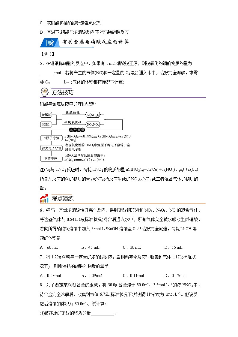 【思维导图】人教版高中化学必修二《5.2.3硝酸　酸雨及防治》同步学习思维导图+学练03