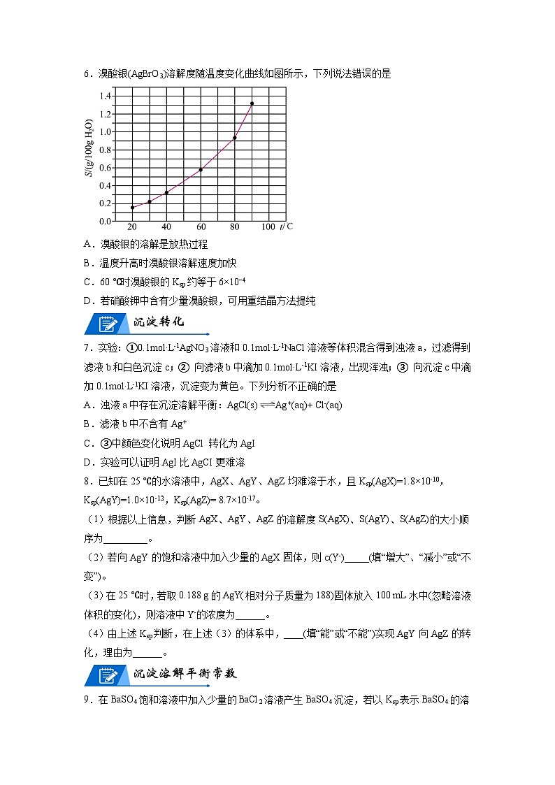 【思维导图】人教版高中化学选修一《3.4沉淀溶解平衡》同步学习思维导图+学练03