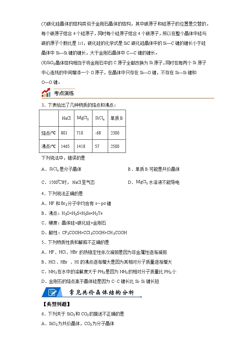 【思维导图】人教版高中化学选修二《3.2.2共价晶体》同步学习思维导图+学练02