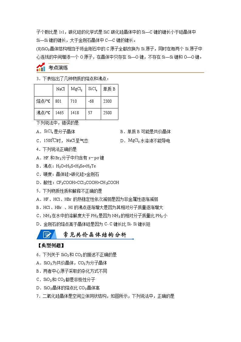 【思维导图】人教版高中化学选修二《3.2.2共价晶体》同步学习思维导图+学练02