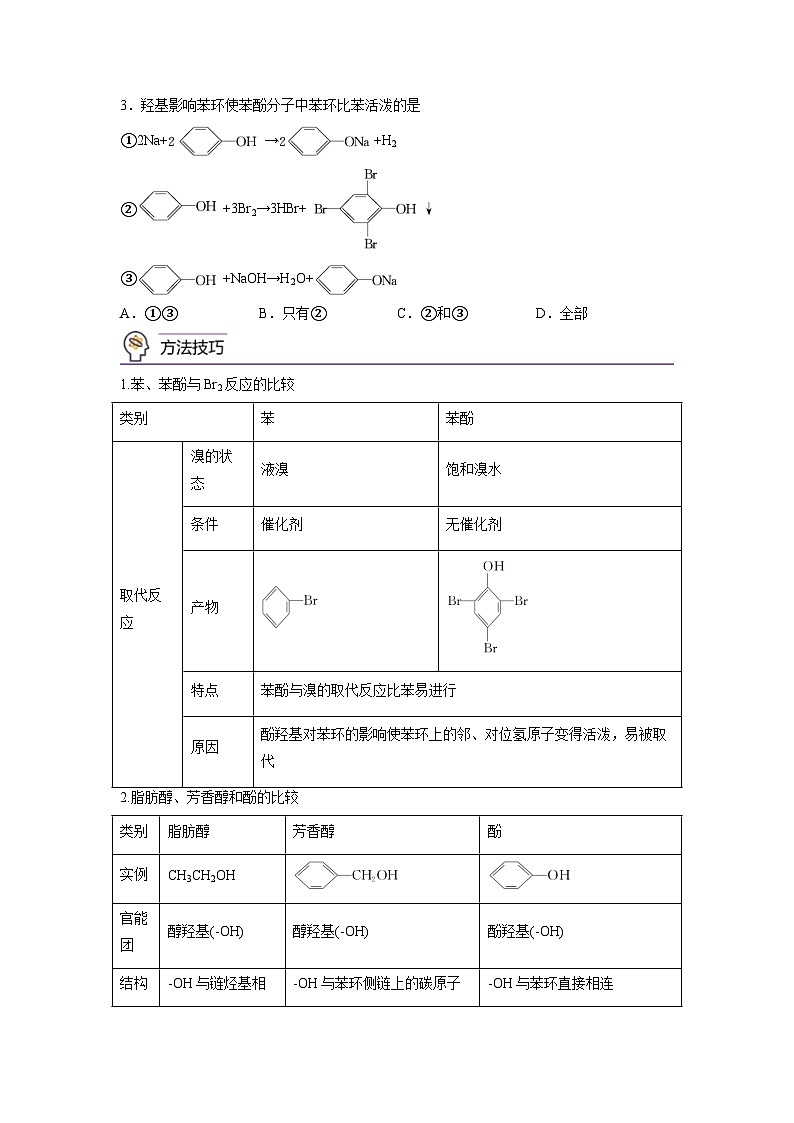 【思维导图】人教版高中化学选修三《3.3酚》同步学习思维导图+学练02