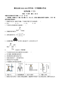 湖南省长沙市雅礼实高2022-2023学年高一下学期期末考试化学试题（Word版含答案）