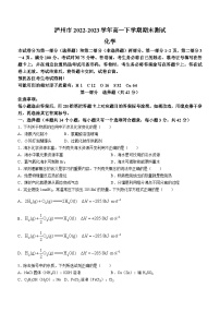 四川省泸州市2022-2023学年高一下学期期末测试化学试题(无答案)