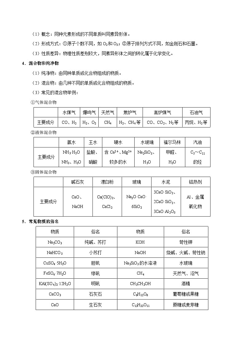 高考化学一轮复习考点过关练习考点08 物质的组成、性质及分类(含解析)02