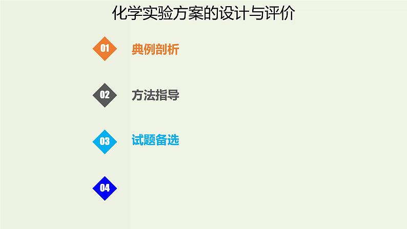 高考化学一轮复习考点备考课件专题九考点指导2化学实验方案的设计与评价 (含解析)第1页