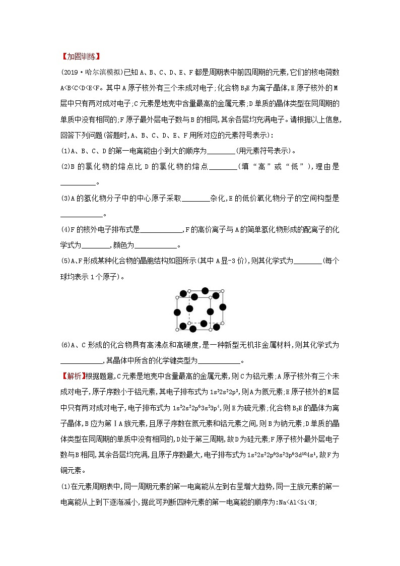高考化学一轮复习课时分层提升练四十2分子结构与性质（含解析）02