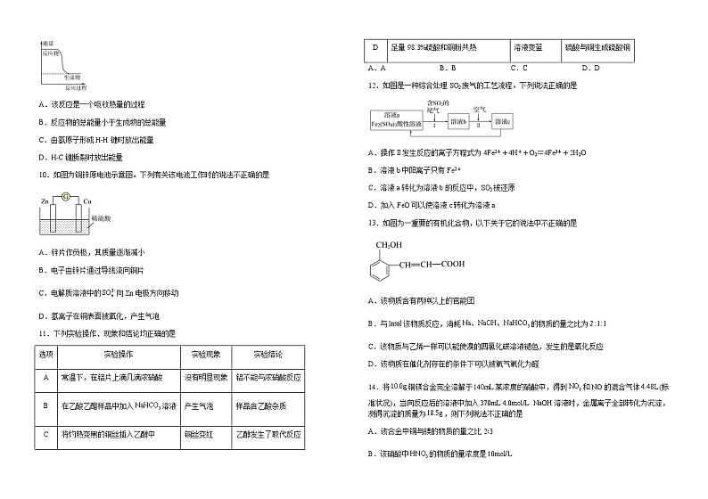 江西省吉安市吉州区部分学校2022-2023学年高一下学期期末联考化学试题（Word版含答案）第2页
