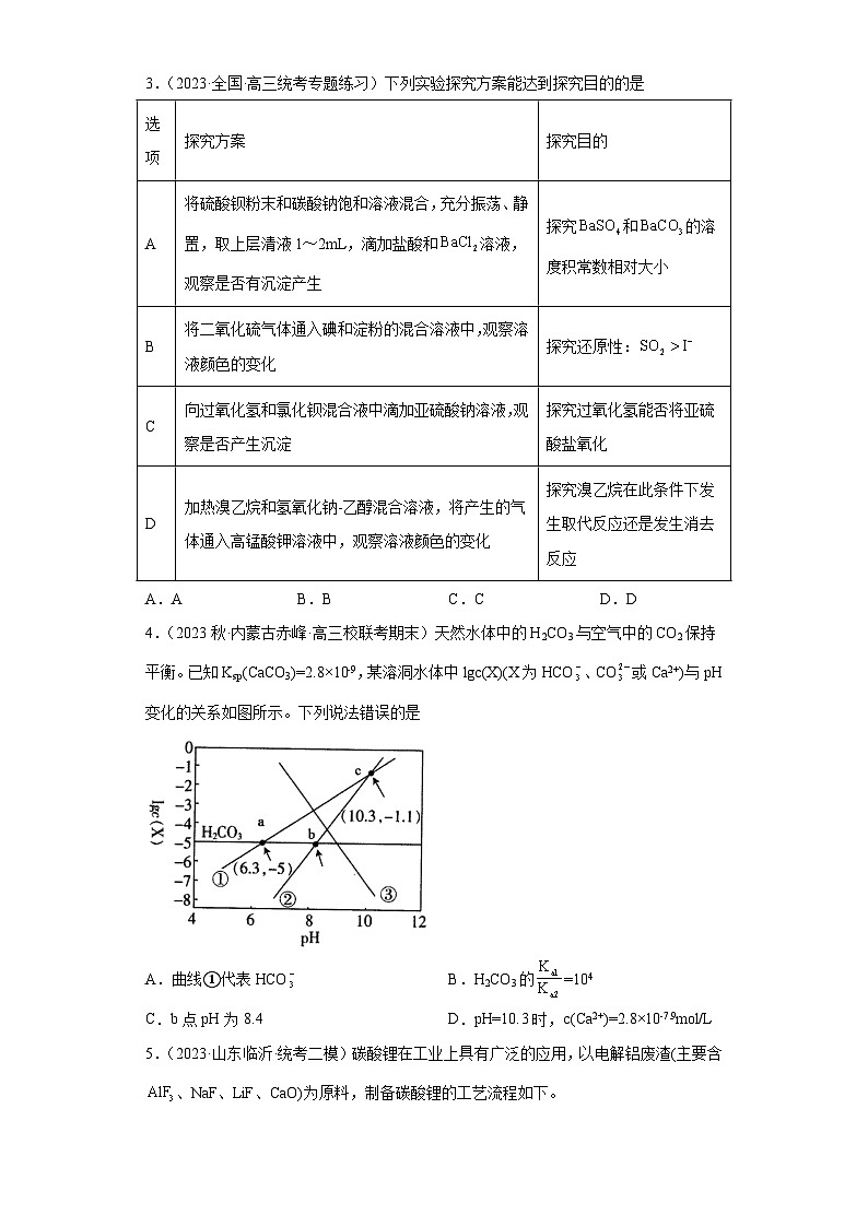 2024届高三新高考化学大一轮专题练习-沉淀溶解平衡第2页