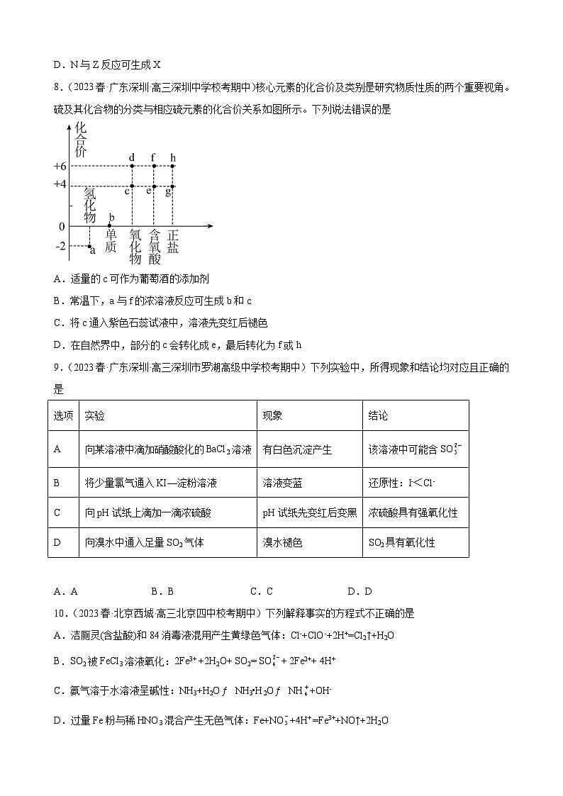 2024届高三新高考化学大一轮专题练习--硫及其化合物第3页