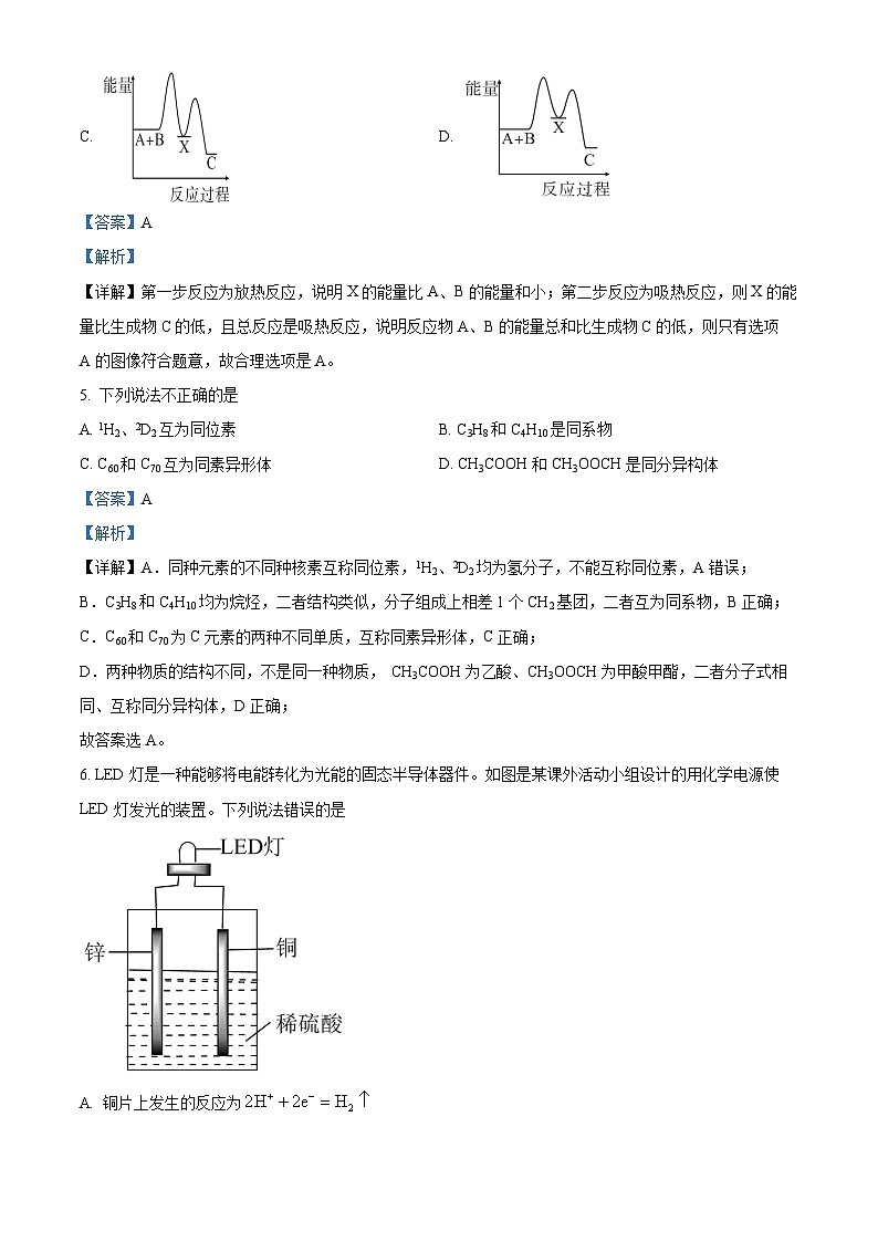 精品解析：广东省清远市博爱学校高中部2021-2022学年高一下学期第三次月考化学试题（解析版）第3页