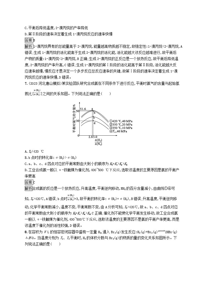 适用于新教材2024版高考化学一轮总复习第七章课时规范练35化学平衡状态及平衡移动鲁科版第3页