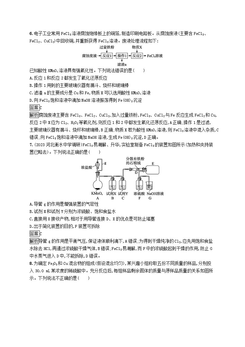 适用于新教材2024版高考化学一轮总复习第三章课时规范练11铁及其重要化合物的性质和应用鲁科版第3页