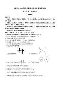 2023郴州高一下学期期末考试（选择考）化学试题含答案