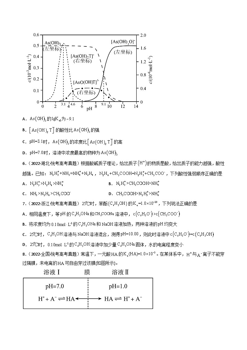 专题09 水溶液中的离子反应与平衡- （2021年-2023年）三年高考化学真题分类汇编（通用版）03