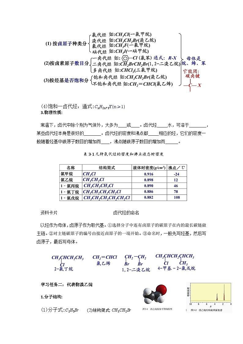 高二化学人教版（2019）选择性必修3 3.1  卤代烃 教案（共一课时）02