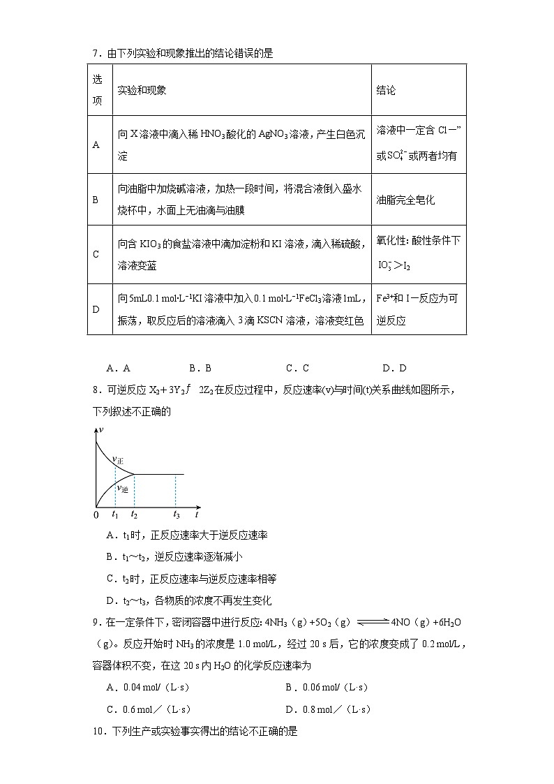 第二章 化学反应速率与化学平衡 测试题：2023-2024学年高二上学期化学人教版（2019）选择性必修1第2页
