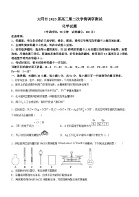 山西省大同市2022-2023学年高三上学期11月期中考试化学试题(无答案)