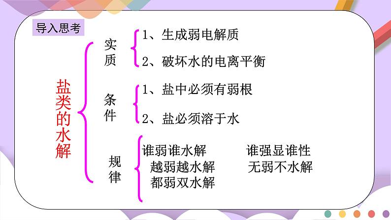 人教版高中化学选择性必修一3.3.2  《影响盐类水解的主要因素 盐类水解的应用》课件+学案+练习03