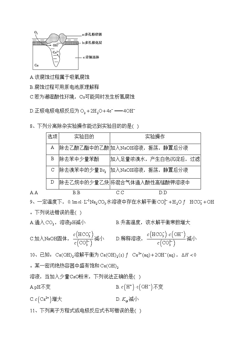 四川省绵阳市高中2022-2023学年高二下学期期末教学质量测试化学试卷（含答案）02