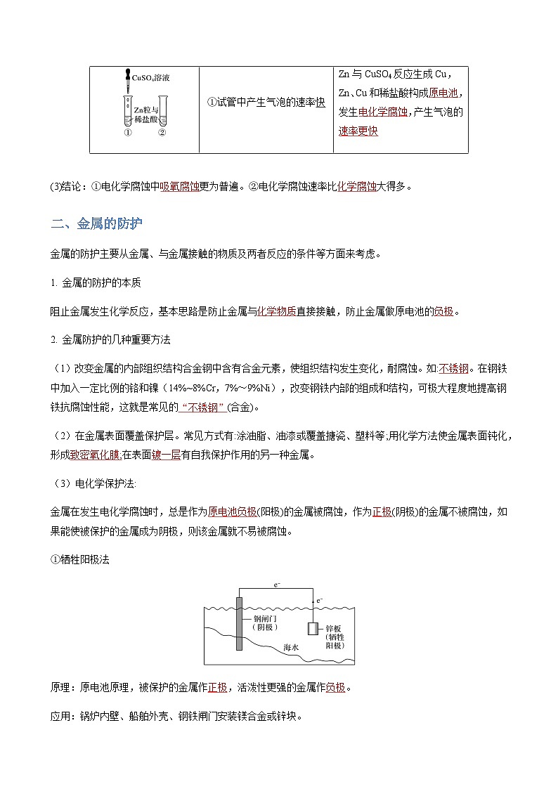 4.3 金属的腐蚀与防护-2023-2024学年高二化学同步精品讲义+习题（人教版2019选择性必修1）03