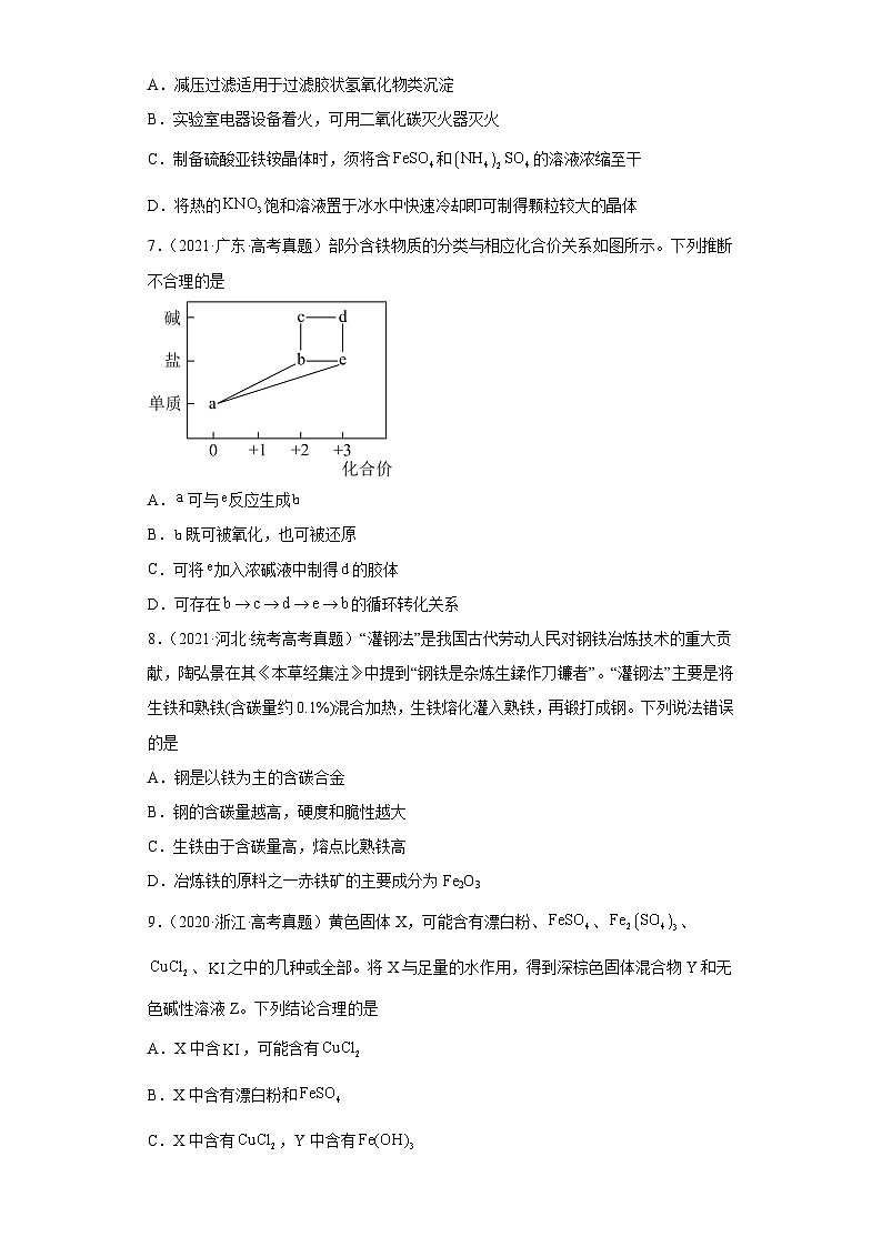 2019-2023年高考化学分类汇编 专题12 铁及其化合物03