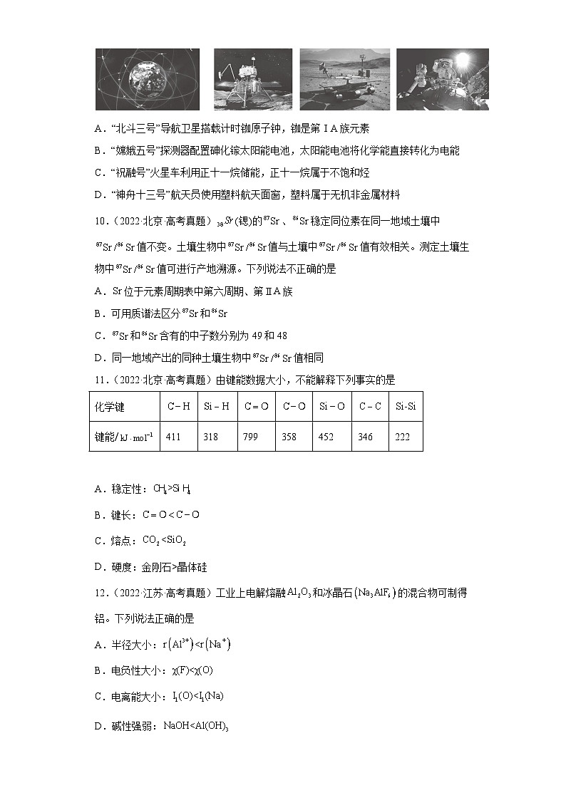 2019-2023年高考化学分类汇编 专题18 物质结构与性质03