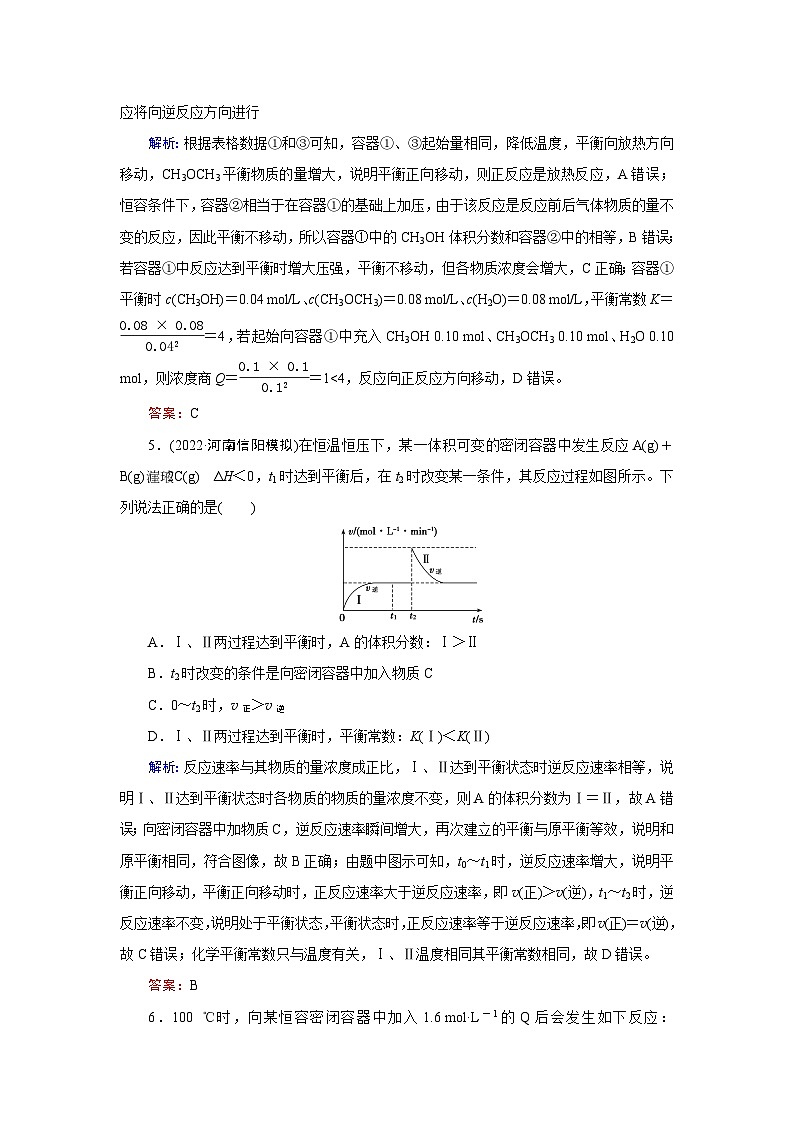 2024届鲁科版高考化学一轮复习第6章第1节化学反应的方向作业含答案第3页