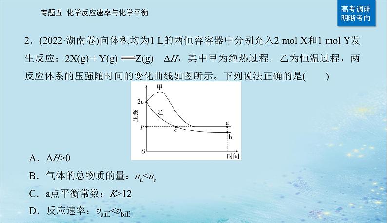 2023高考化学二轮专题复习与测试第一部分专题五化学反应速率与化学平衡课件第4页