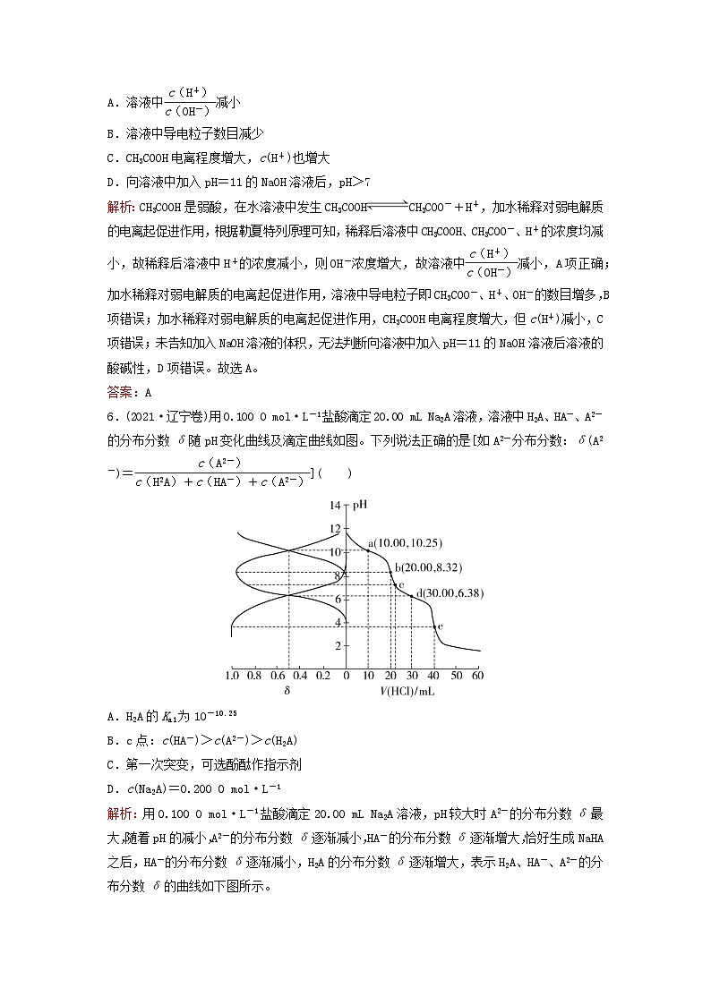 2023高考化学二轮专题复习与测试专题强化练六水溶液中的离子平衡第3页