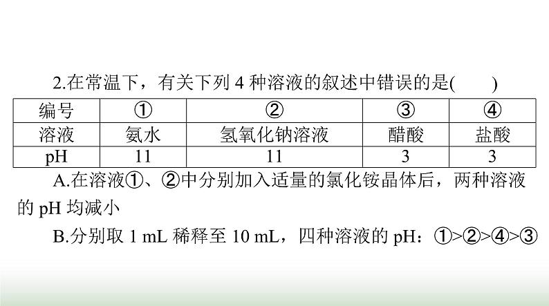 2024年高考化学一轮复习第八章第二节水的电离和溶液的酸碱性课件第7页