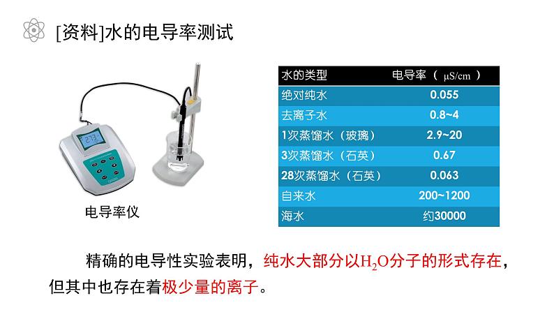 第三章第一节  第1课时  水的电离  课件  2023-2024学年高二上学期化学人教版（2019）选择性必修104