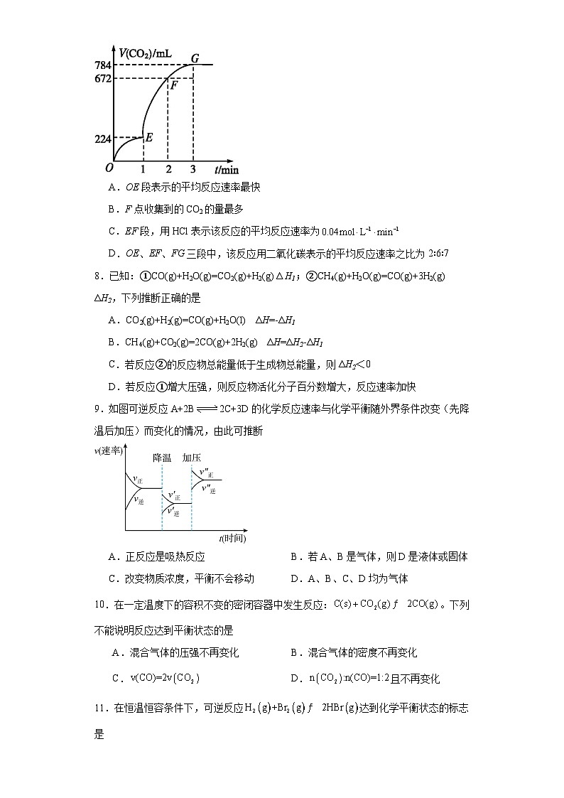 第二章 化学反应速率与化学平衡 测试题 2023-2024学年高二上学期化学人教版（2019）选择性必修1第3页